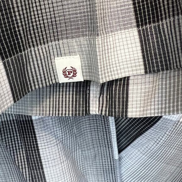 Phat Farm Woven Button Down 100% Cotton Mens Size 2XL Black/White/Gray Checkered - Picture 7 of 11